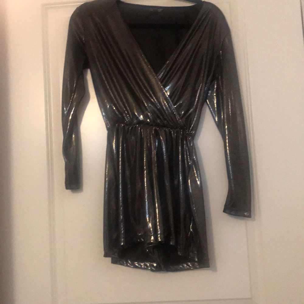 Topshop Metallic Gunmetal Romper